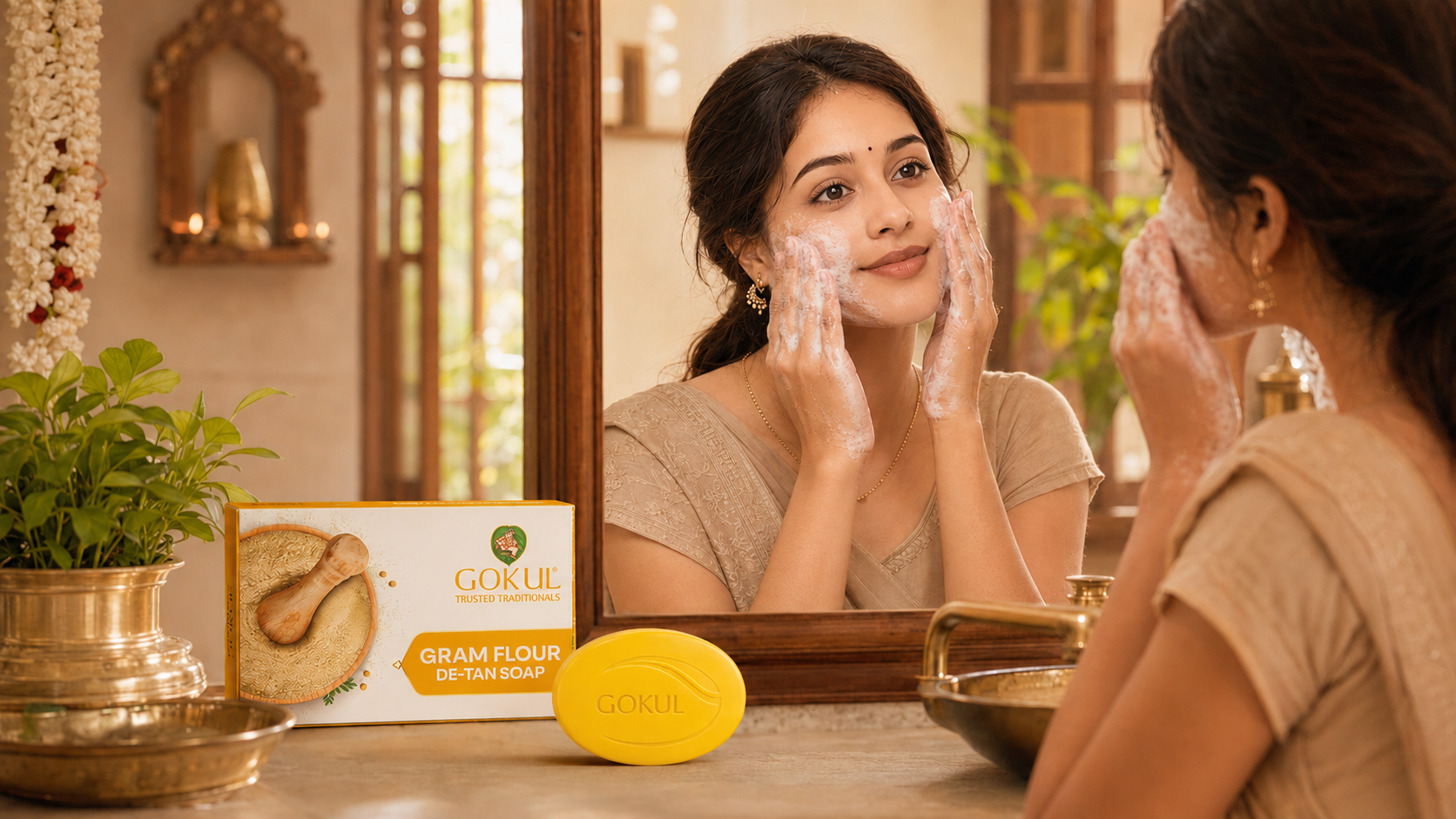 Daily De-Tan Skincare Routine Using Gram Flour Soap
